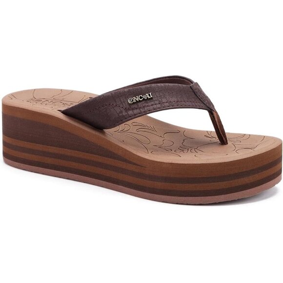 🆕 Women’s Brown Platform Sandals | Comfy Arch Support | Vegan Leather - Picture 1 of 7